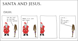 santa and jesus - dash