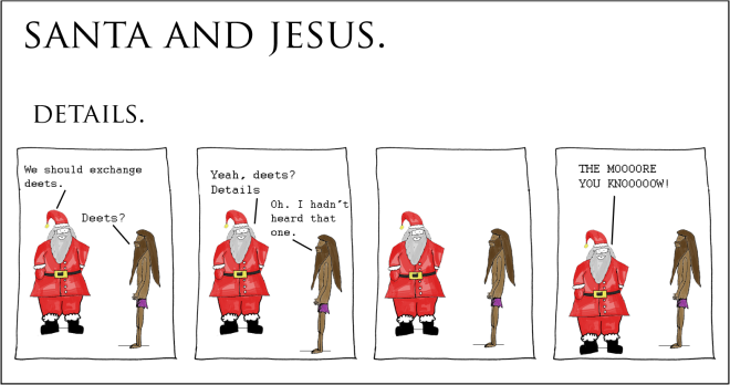 santa and jesus - details